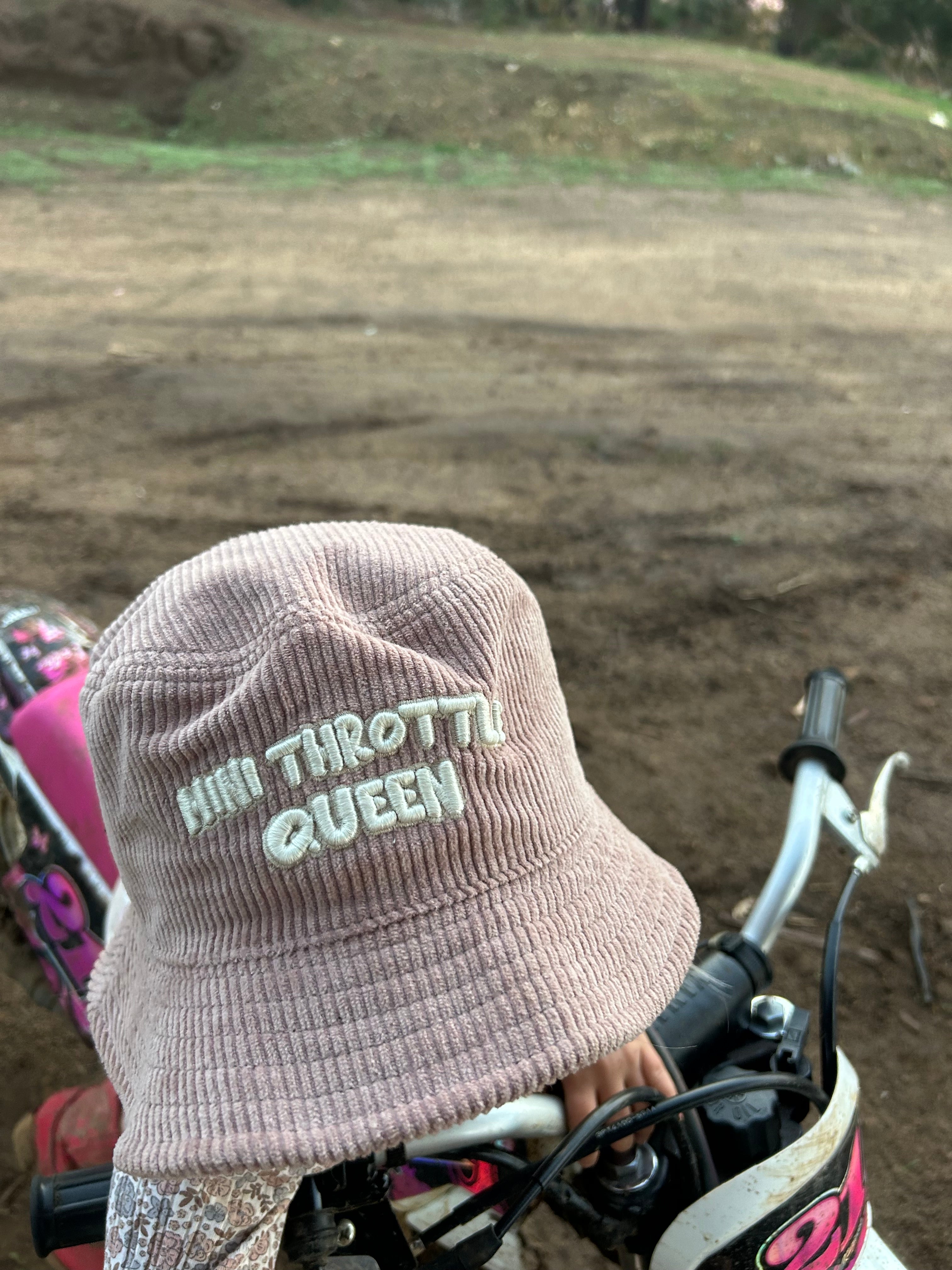 Mini Throttle Queen Corduroy Bucket Hat - Hazy Pink